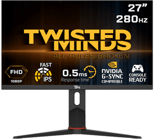 Twisted Minds 27'', flat ,FHD,280Hz ,0.5ms, HDMI2.1, HDR Adjustable Stand Gaming Monitor TM27FHD280IPS