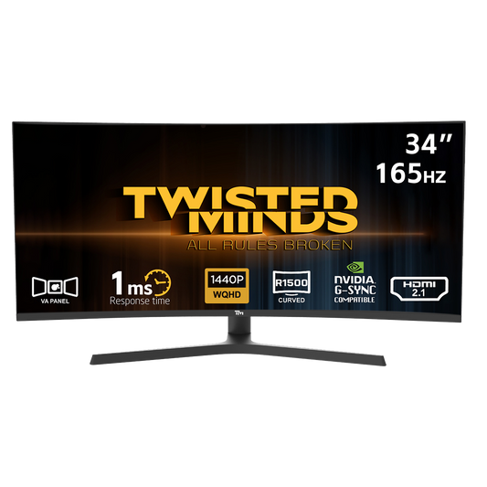 Twisted Minds Ultra-Wide Curved Monitor for Exceptional Performance TM34CWQHD165VA