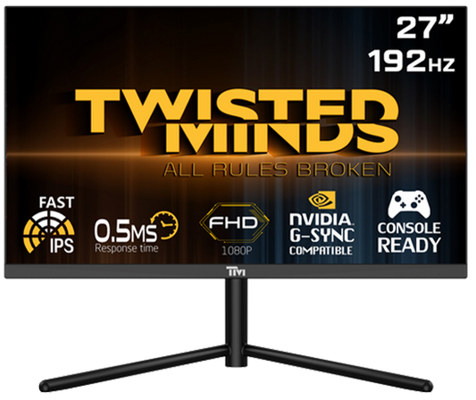 Twisted Minds 27'' Flat, FHD 192Hz, Fast IPS, 0.5ms, HDMI2.1 , HDR Gaming Monitor TM27FHD192IPS