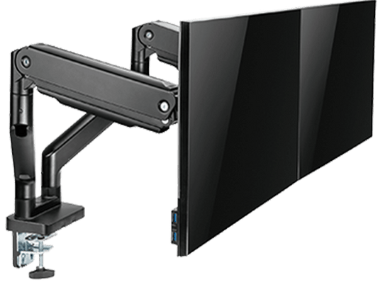 Twisted Minds Dual Monitor Heavy Duty Spring Assisted Monitor Arm USB Port TM-60-C012