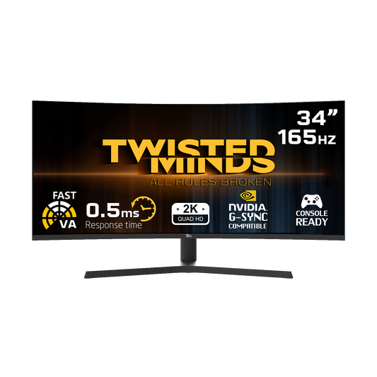 Twisted Minds Ultra-Wide Curved Monitor for Exceptional Performance TM34WQHD165VA