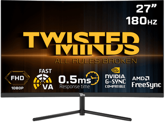 Twisted Minds 27'‘, curve, FHD 180Hz, VA, 1ms, HDMI2.0, HDR Gaming Monitor TM27FHD180VA