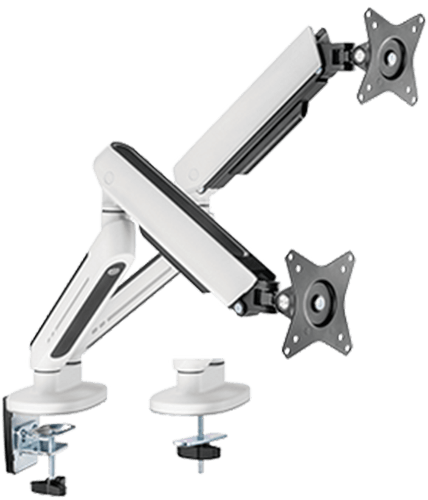Twisted Minds Dual Premium Monitor Arm With RGB Lighting - White TM-54-C012-W