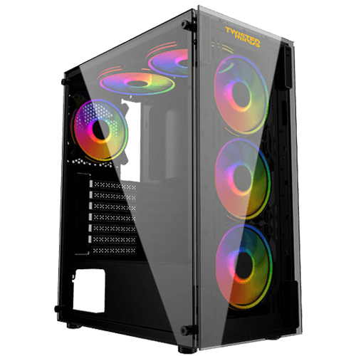 Twisted Minds Manic Shooter-03 Tempered Glass Mid Tower Gaming Case - Black TM350-18
