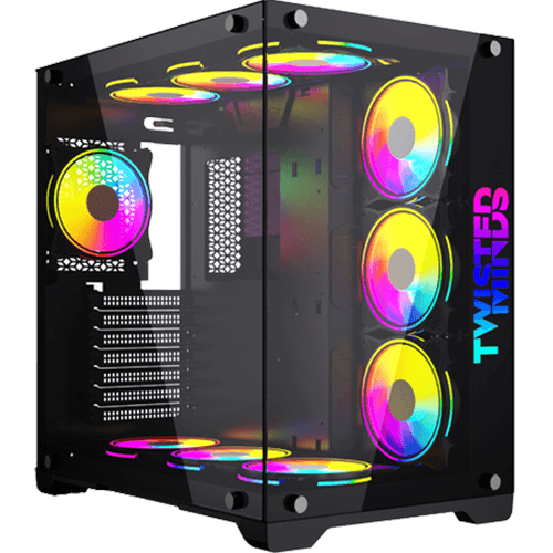 Twisted Minds Bullet-07 Mid Tempered Glass Mid Tower Gaming Case - Black TM1-B-S