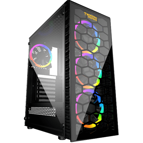 Twisted Minds Killstreak-03 Mid Tempered Glass Mid Tower Gaming Case - Black TM188-11-G