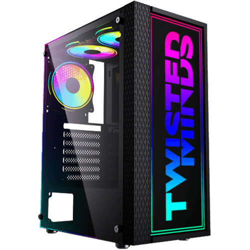 Twisted Minds Trinity-03 Tempered Glass Mid Tower Gaming Case - Black TM09-05-L