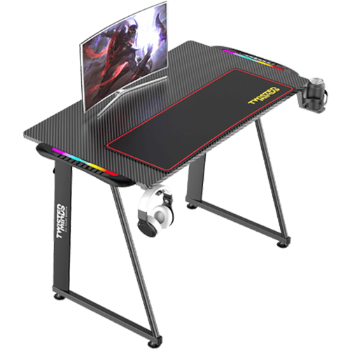 Twisted Minds A Shaped Gaming Desk Carbon fiber texture TM-A-1060-RGB