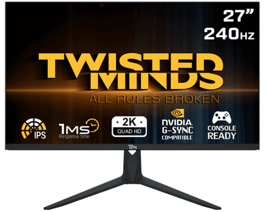 Twisted Minds 27" QHD 240HZ, IPS, 1MS, HDMI 2.1 Gaming Monitor TM27DQI