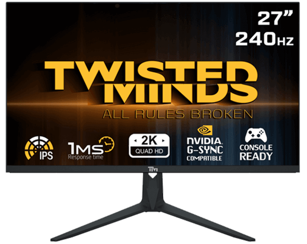 Twisted Minds 27" QHD 240HZ, IPS, 1MS, HDMI 2.1 Gaming Monitor TM27DQI