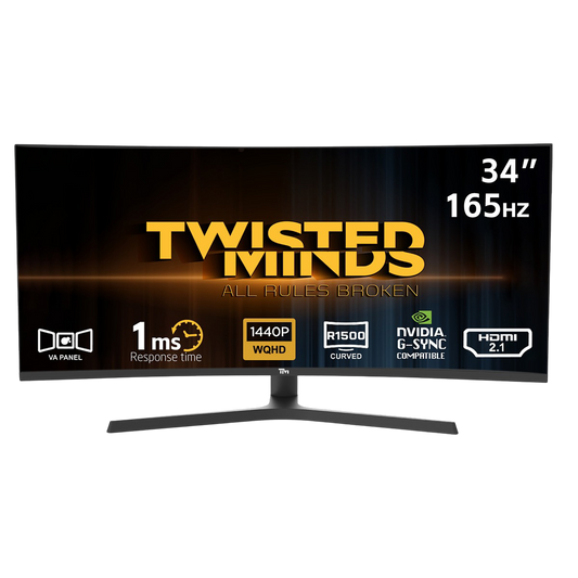 Twisted Minds Ultra-Wide Curved Monitor for Exceptional Performance TM34CWQHD165VA