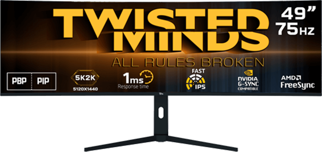 Twisted Minds Eclipse Pro Series CURVE 49" 5K/2K - 75HZ 1ms Gaming Monitor TM492K75IPS