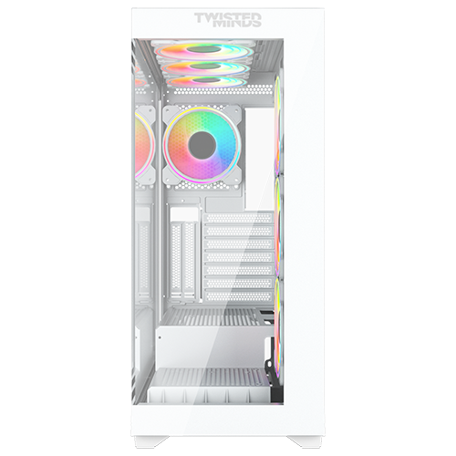 Twisted Minds Quantum Mid Tempered Glass Mid Tower Gaming Case - White - TM-TM-290XL-9-W