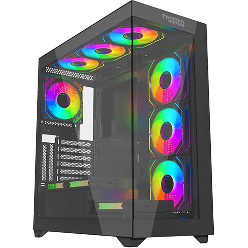 Twisted Minds Quantum Mid Tempered Glass Mid Tower Gaming Case - Black - TM-TM-290XL-9