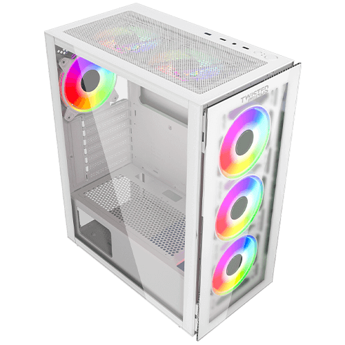 Twisted Minds Manic Shooter-03 Tempered Glass Mid Tower Gaming Case - TM-350-18-W