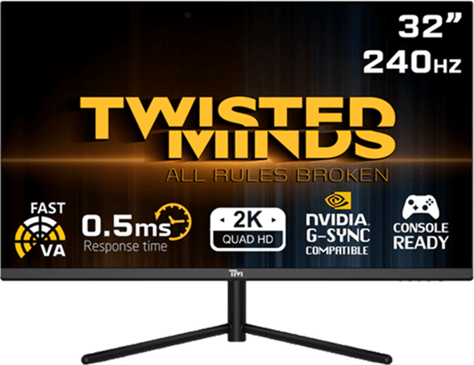 Twisted Minds 32 ,QHD ,240Hz ,VA ,0.5ms ,HDR ,HDMI2.1 Gaming Monitor TM32QHD240VA