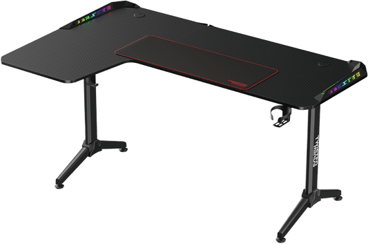 Twisted Minds WARRIOR L Shaped Gaming Desk RGB Left Black - TM-Y-LB-RGB