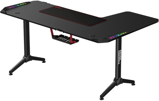 Twisted Minds WARRIOR L Shaped Gaming Desk RGB Left Black - TM-Y-LB-RGB