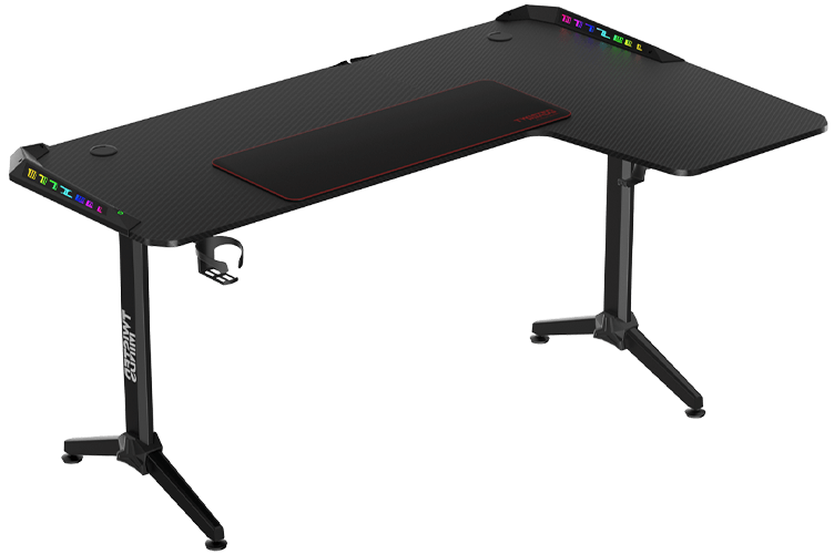 Twisted Minds WARRIOR L Shaped Gaming Desk RGB Right Black - TM-Y-RB-RGB