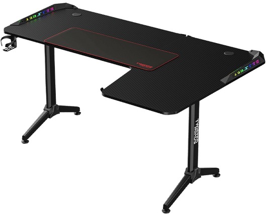 Twisted Minds WARRIOR L Shaped Gaming Desk RGB Right Black - TM-Y-RB-RGB